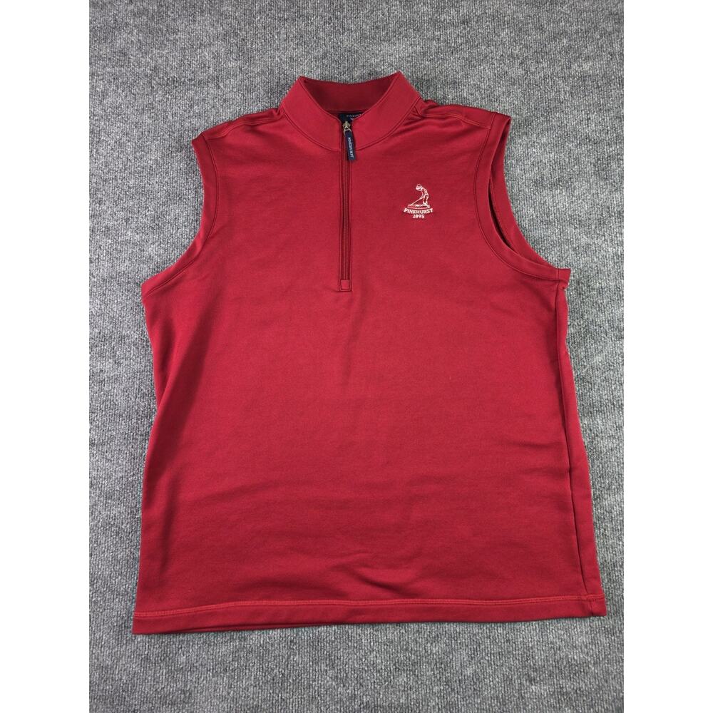 Pinehurst By Adidas Pullover Mens Large Red 1/4 Zip Vest Golf